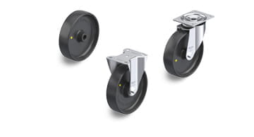 PP-EL electrically conductive and antistatic wheels and castors
