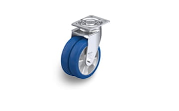 ALBS – Twin wheel castors with Blickle Besthane Soft polyurethane tread