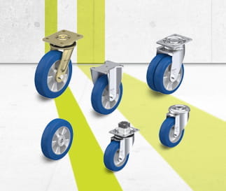 ALBS Wheel and castor series with Blickle Besthane Soft polyurethane tread
