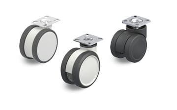 MOVE & LDDG/LKDB series twin synthetic castors with plate
