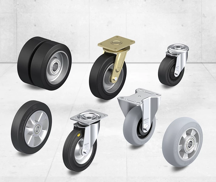 Wheels and castors with premium rubber tyres