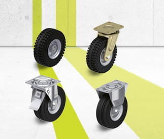 Solid rubber tyres for all heavy duty applications