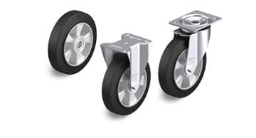 ALEV elastic solid rubber wheels and castors “Blickle EasyRoll”
