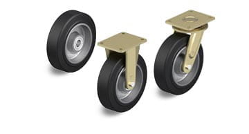 GEV series heavy duty elastic solid rubber wheels and castors