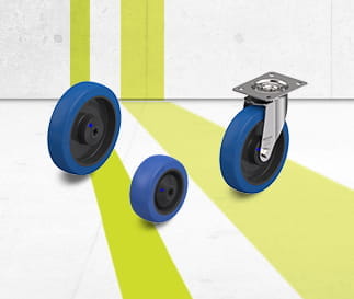 POBS wheel and castor series with Blickle Besthane Soft polyurethane tread