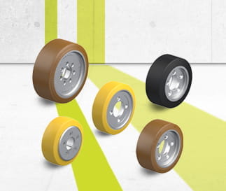 RVU, RVU, RTH, RB, REV drive and running wheels for forklifts and industrial trucks