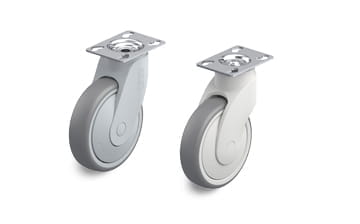 TPA Blickle FLOW and Blickle WAVE synthetic swivel castors with plate