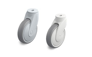TPA Blickle FLOW and Blickle WAVE synthetic swivel castors with bolt hole