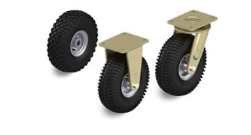 PS series wheels, swivel castors and fixed castors with pneumatic tyres